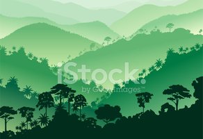 292x200 Vector Tropical Rainforest Jungle Mountains Stock Vectors