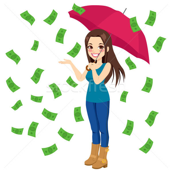 600x600 Raining Money Bills Vector Illustration Kakigori