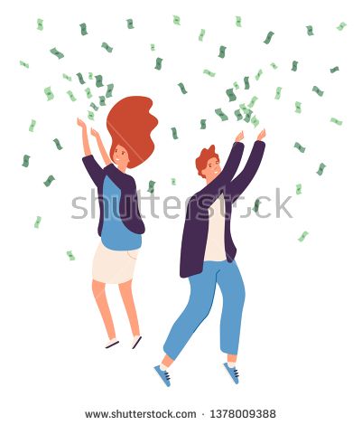 401x470 Stock Vector People Money Rain Happy Persons Raining Money