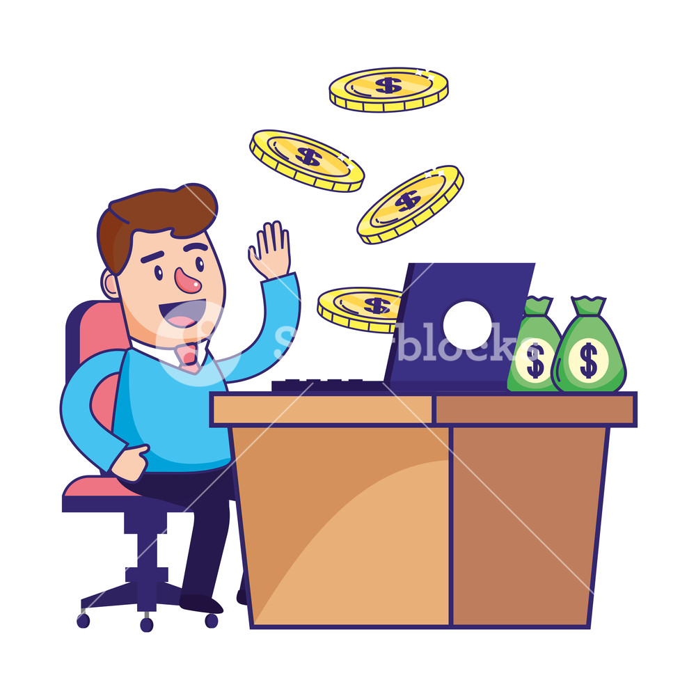 1000x1000 Businessman Banking Financial Planning Work Desk Laptop Motivated