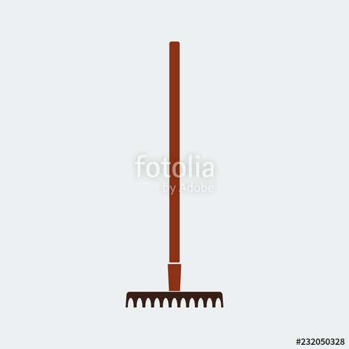 500x500 Rake Icon Flat Design Vector Design Stock Image And Royalty Free