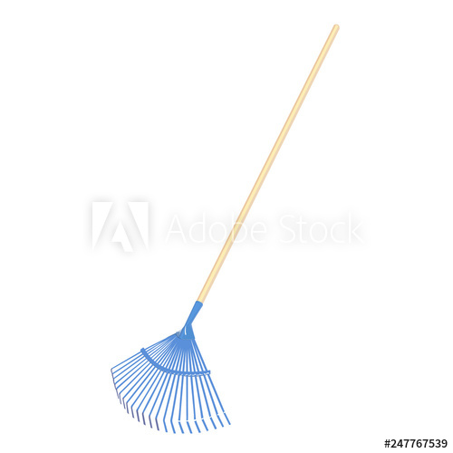 500x500 Rake Gardening Design Vector Illustration