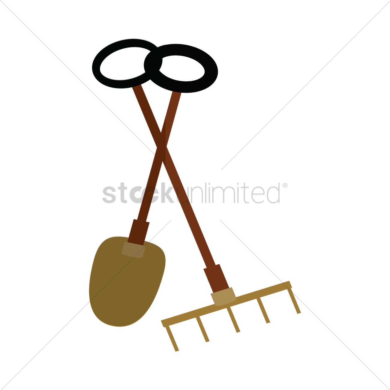 1300x1300 Shovel And Rake Vector Image