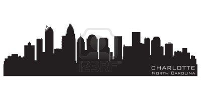 400x200 Charlotte, North Carolina Skyline Detailed Silhouette Charlotte