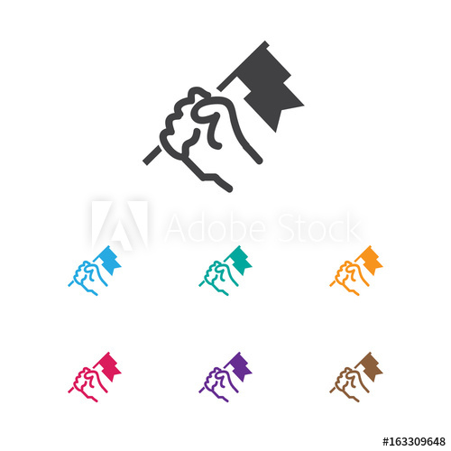 500x500 Vector Illustration Of Job Symbol On Flag Icon Premium Quality