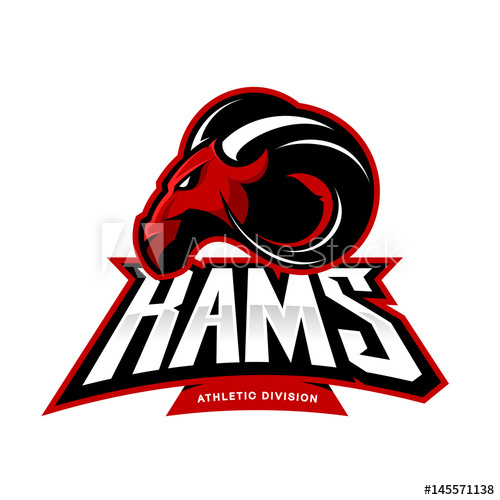 500x500 Furious Ram Sport Club Vector Logo Concept Isolated On White