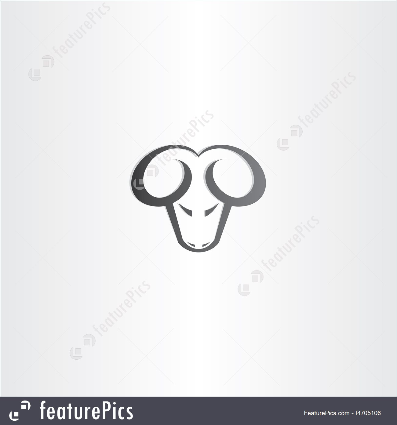 1300x1392 Black Ram Head Vector Icon