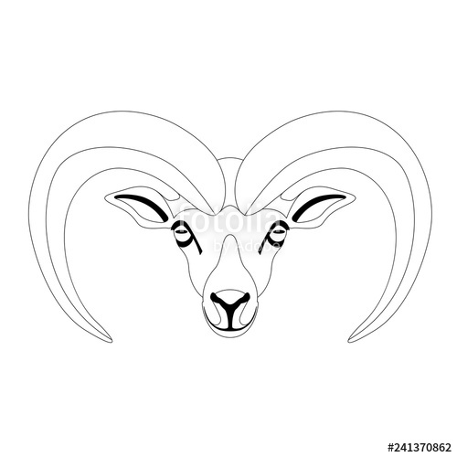 500x500 Ram Facevector Illustrationfront View Lining Stock Image