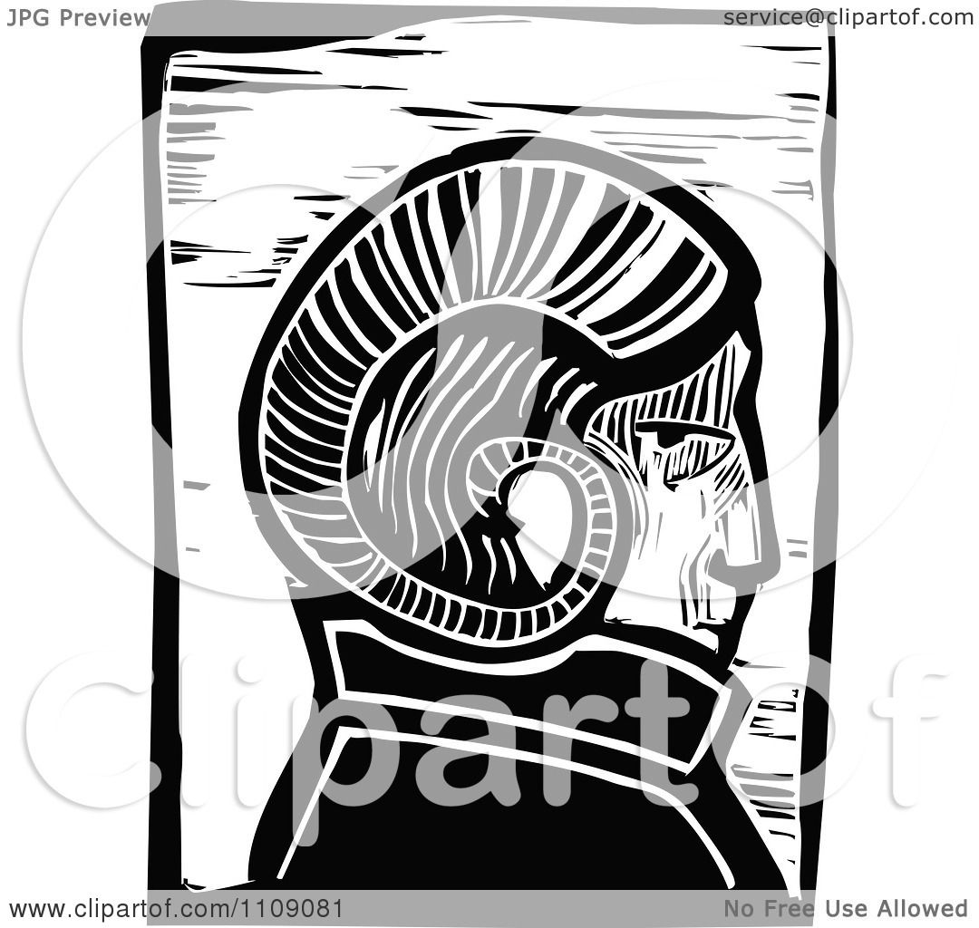 1080x1024 Clipart Ram Horn Headed Man Black And White Woodcut