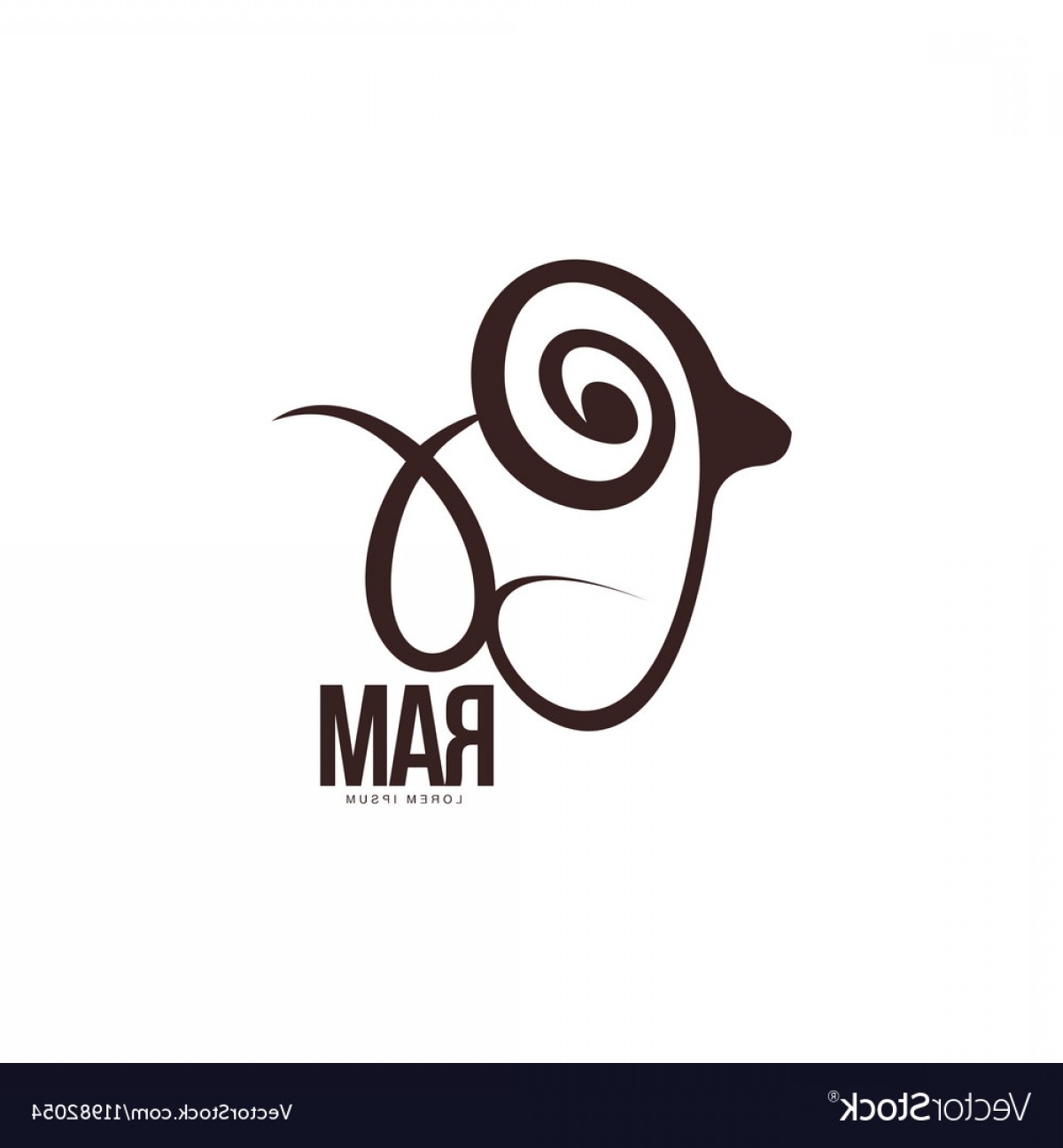 1200x1296 Stylized Ram Sheep Lamb Outline Graphic Logo Vector Newwaysys