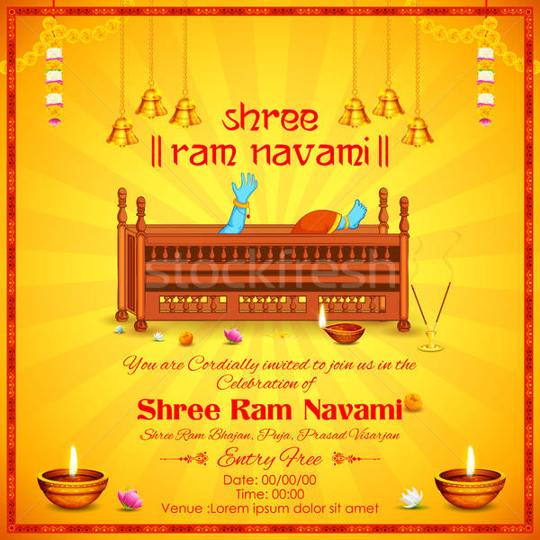 600x600 Lord Rama In Ram Navami Background Vector Illustration Vectomart