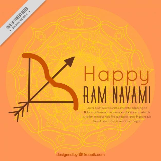 626x626 Ram Navami Background With Arrow And Bow Vector Free Download