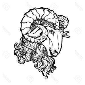 300x300 Set Of Ram Skulls Ram Skull With Pink Horns Vector Cqrecords