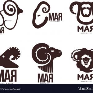 300x300 Set Of Ram Sheep Lamb Head Graphic Logo Vector Newwaysys
