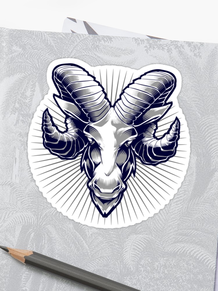 750x1000 Aries Ram Vector Design Sticker