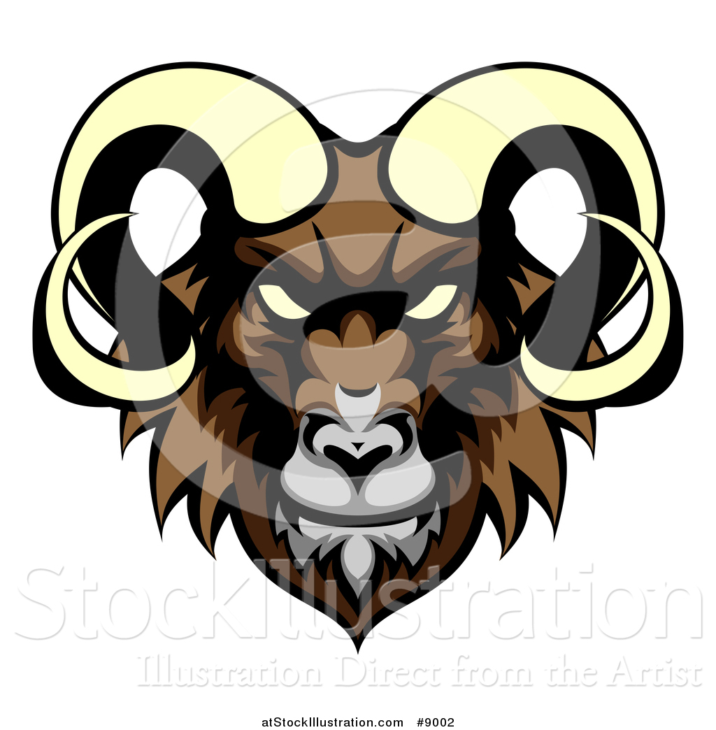 1024x1044 Vector Illustration Of A Cartoon Demonic Angry Ram Head Mascot
