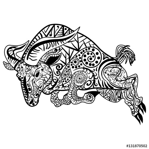 500x500 Zentangle Stylized Cartoon Ram Vector Illustration