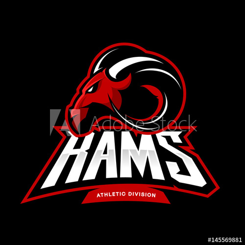 500x500 Furious Ram Sport Club Vector Logo Concept Isolated On Black