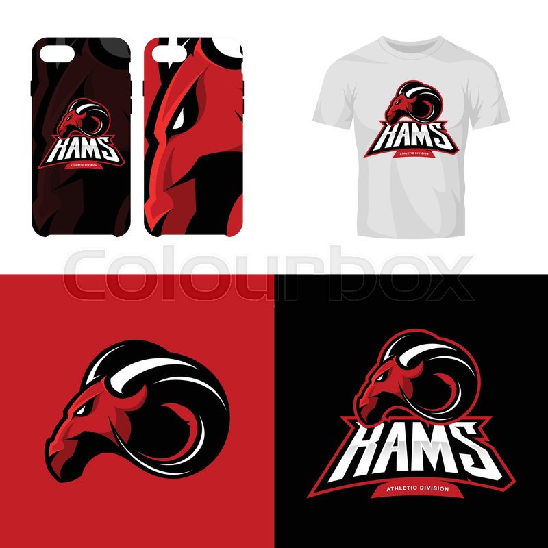 800x800 Red Ram Head Sport Club Isolated Stock Vector Colourbox