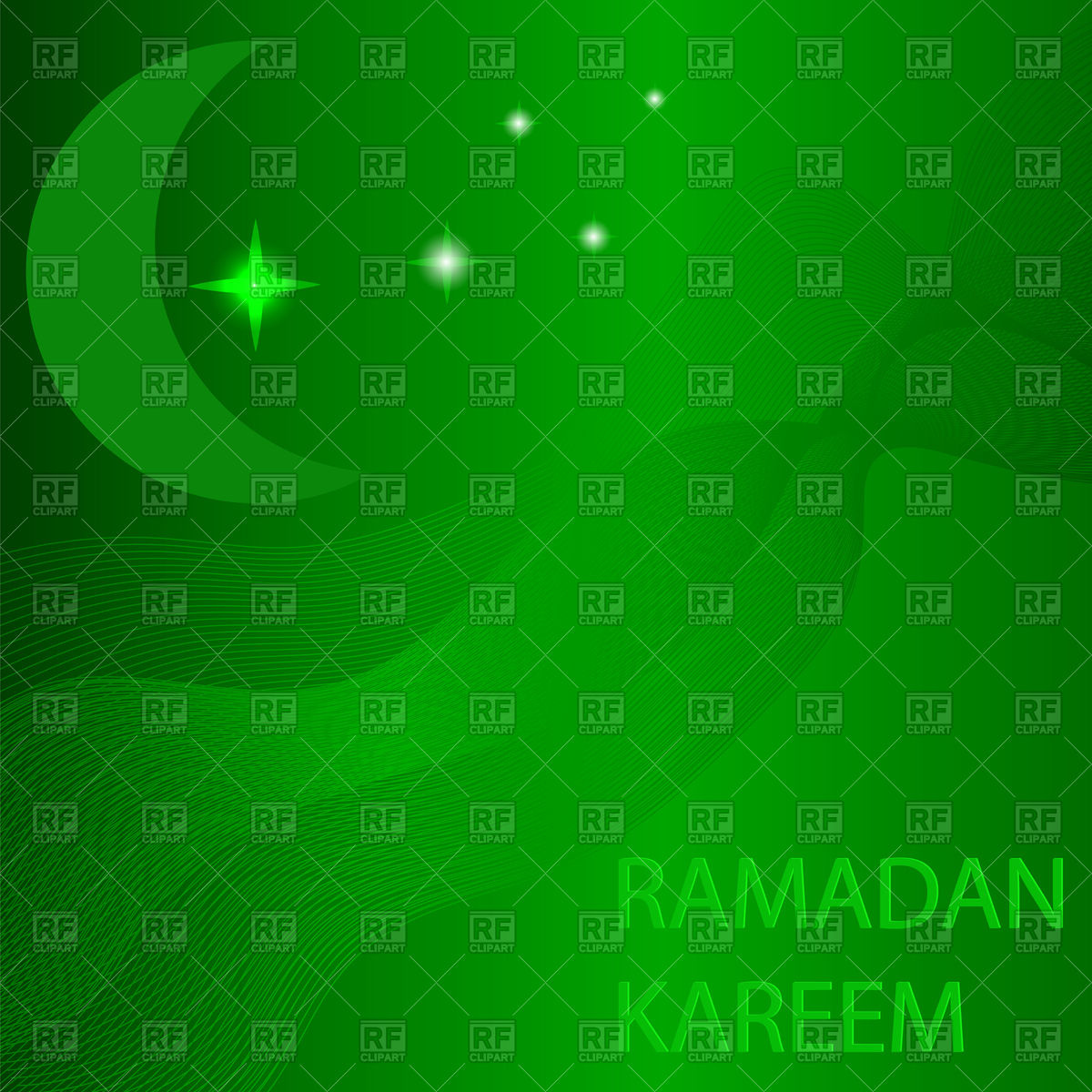 1200x1200 Moon And Stars On Green Ramadan Background Vector Image