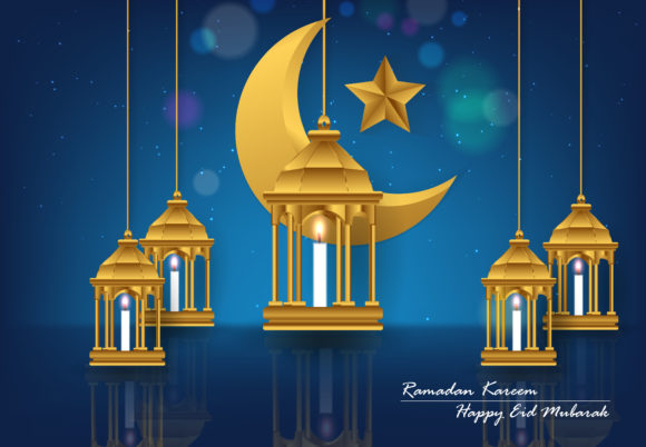 580x402 Ramadan Kareem Background Vector Graphic