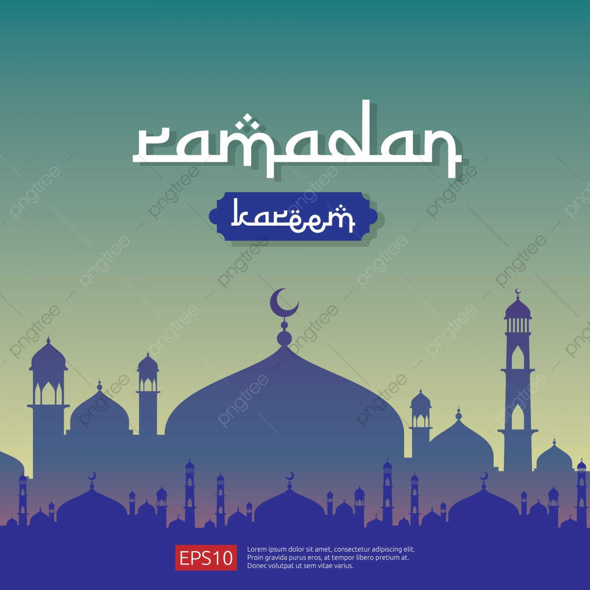 Ramadan Kareem Islamic Greeting Card Design With Sky Background 1200x1200 Ramadan Kareem Islamic Greeting Card Design With Sky Background