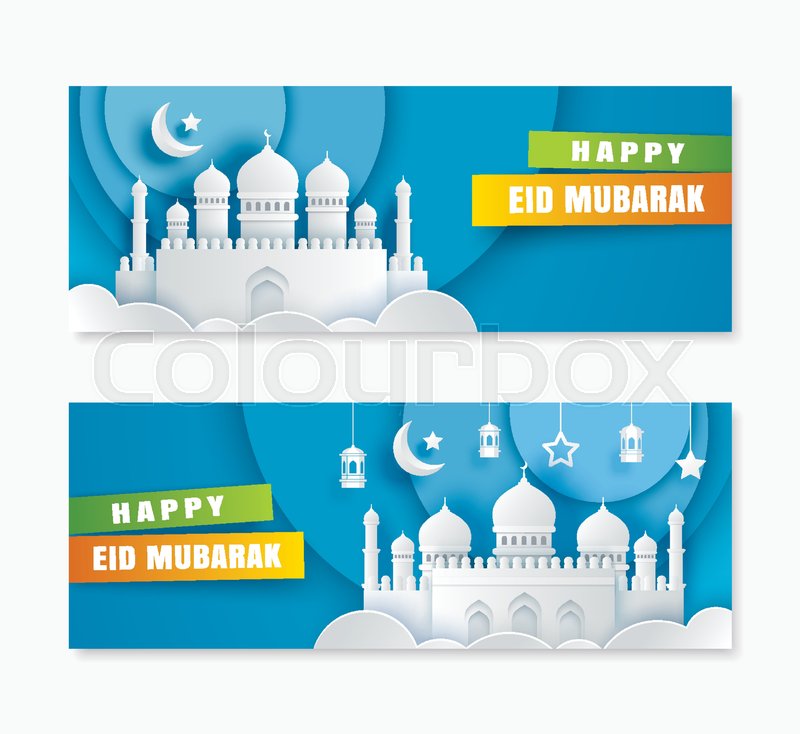Happy Eid Mubarak Greeting Card With Stock Vector Colourbox 800x734 Happy Eid Mubarak Greeting Card With Stock Vector Colourbox