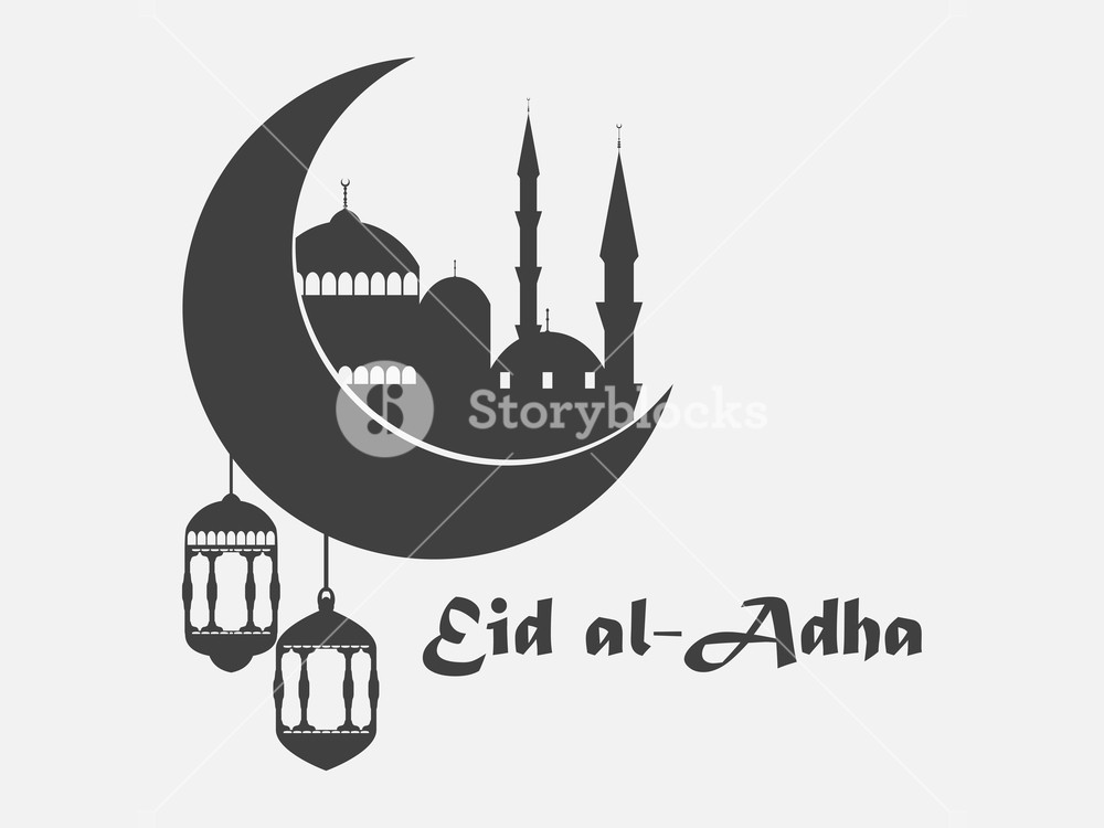 Eid Al Adha Mosque, Crescent And Lantern Kurban Bajram Muslim 1000x750 Eid Al Adha Mosque, Crescent And Lantern Kurban Bajram Muslim