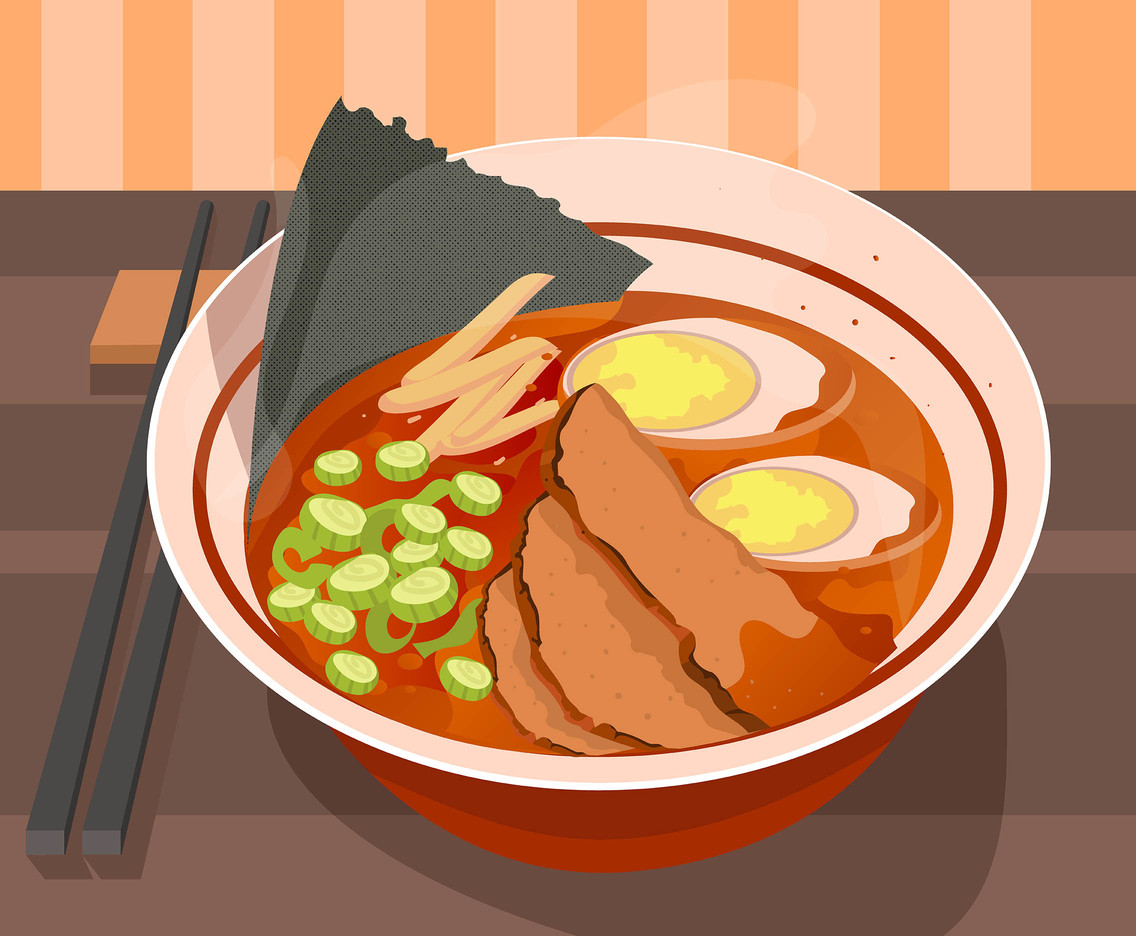 1136x936 Realistic Food Ramen Vector Art Graphics