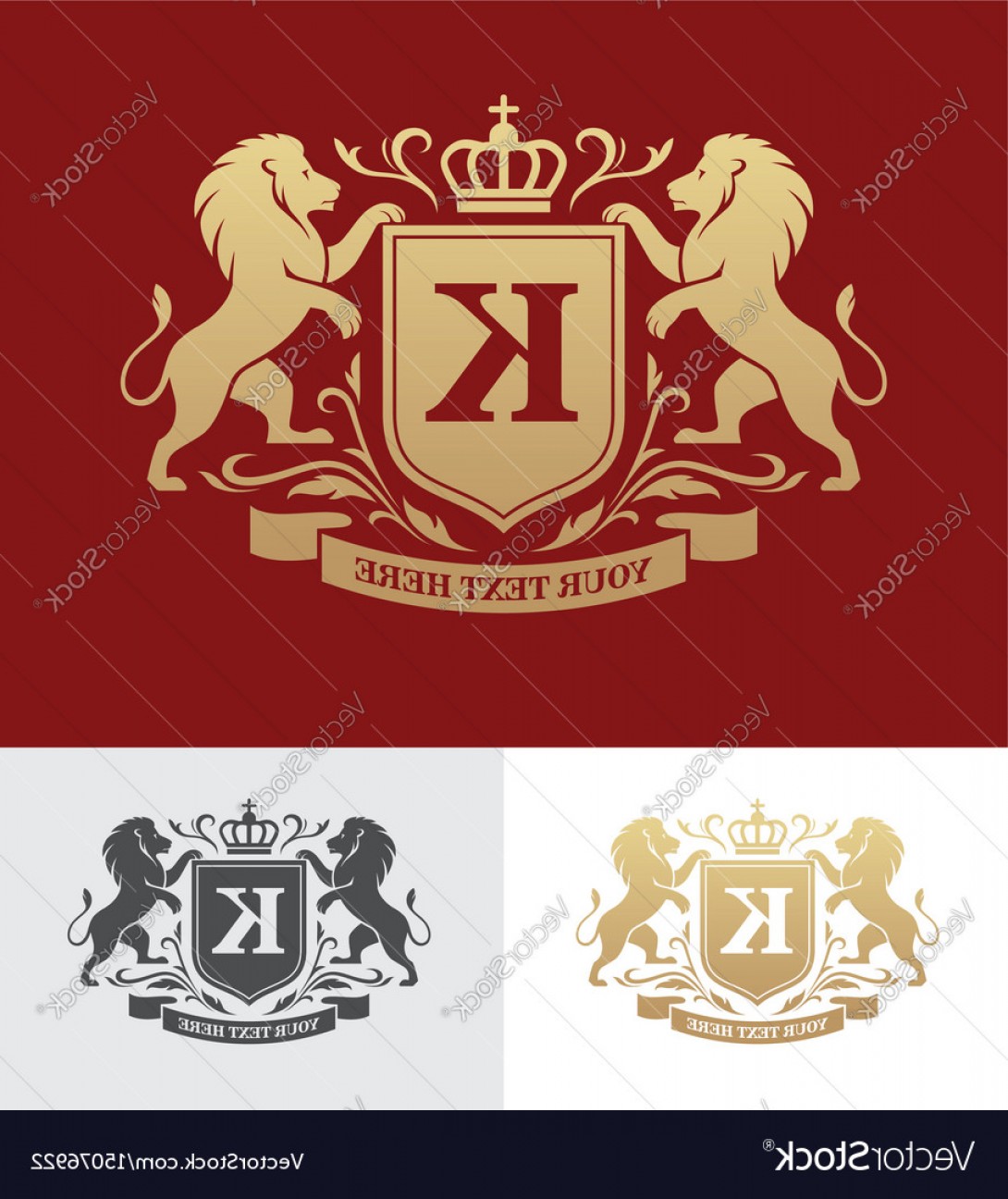 1090x1296 Golden Crest Design With Rampant Lions Vector Soidergi