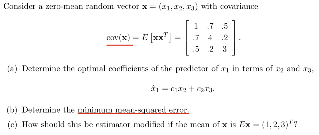 1024x435 Solved Consider A Zero Mean Random Vector X =