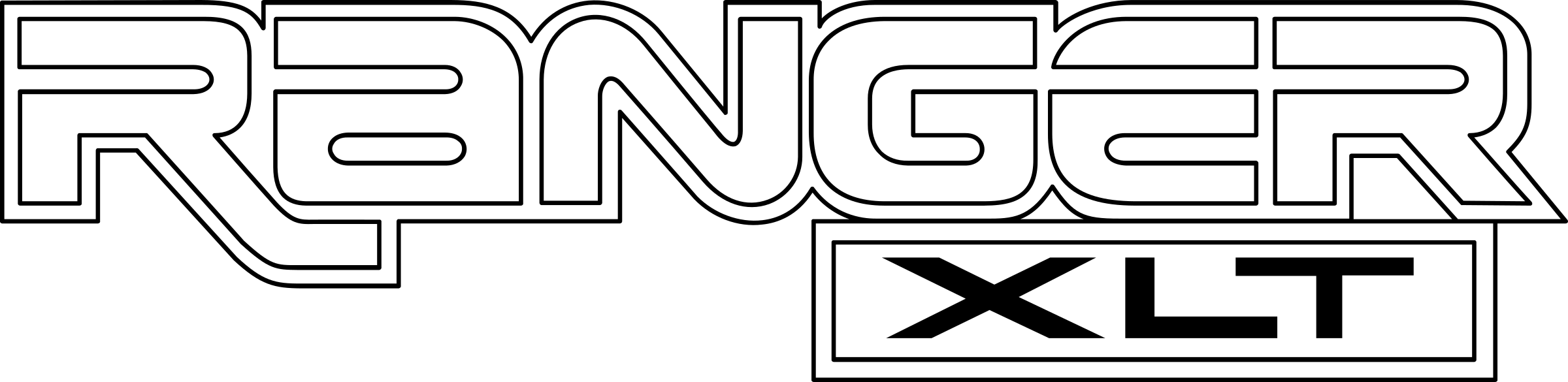 2400x585 Ford Ranger Xlt Logo Png Transparent Vector