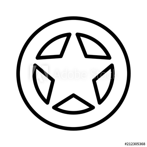 500x500 Sheriff Or Texas Ranger Wild West Circular Star In A Wheel Badge