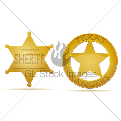 500x500 Star Sheriff And Ranger Vector Illustration Gl Stock Images
