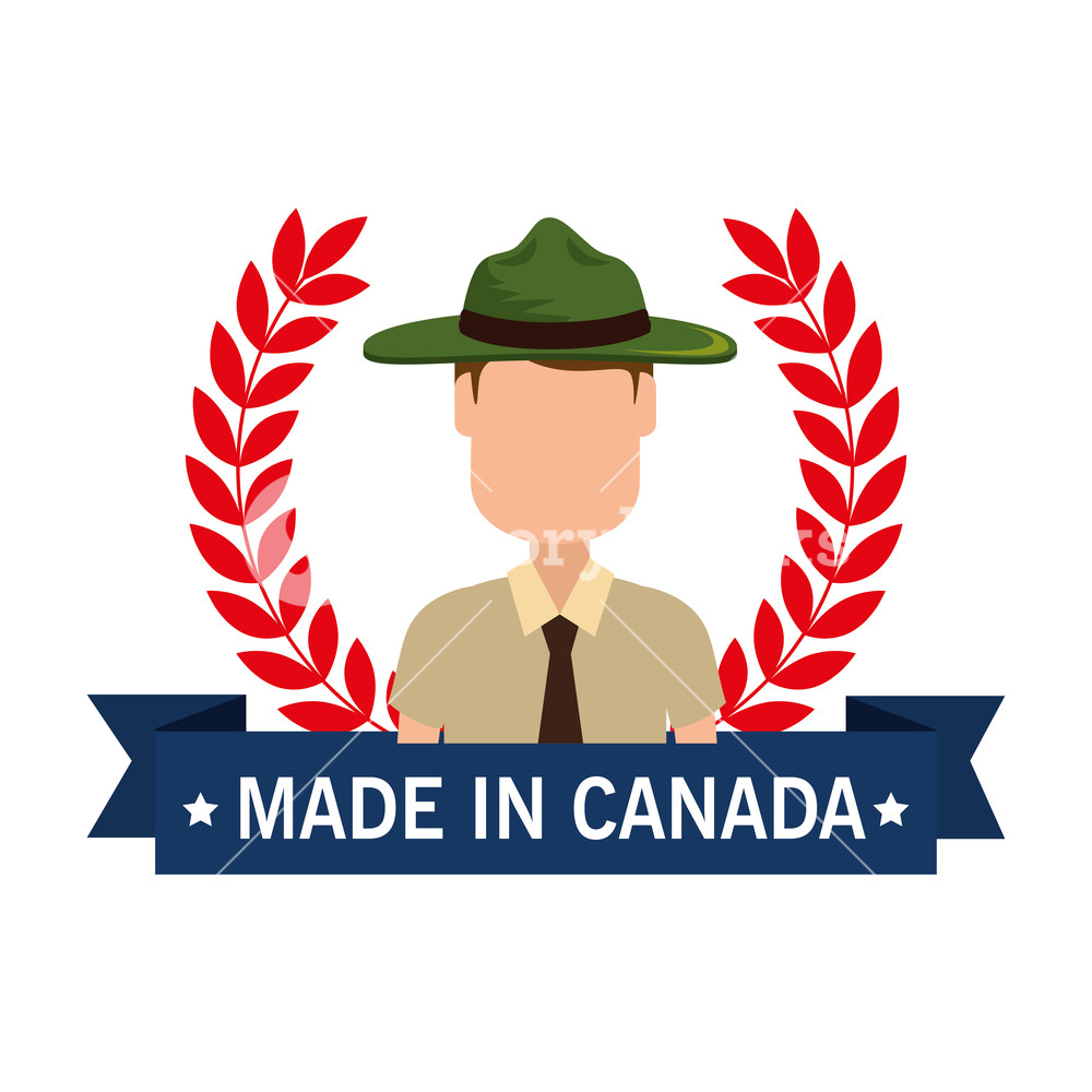 1000x1000 Made In Canada Seal With Ranger Forest Vector Illustration Design
