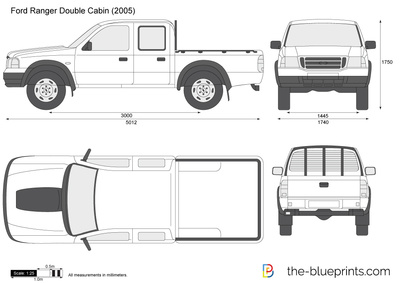 400x283 Ford Ranger Double Cabin Vector Drawing