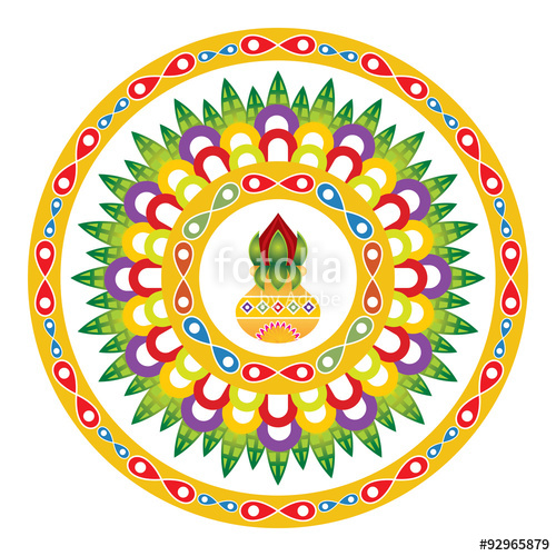 500x500 Ethnic Colorful Henna Mandala Design