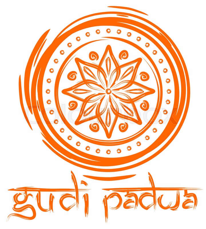 720x800 Gudi Padwa Lettering Handwritten Stock Vector Colourbox