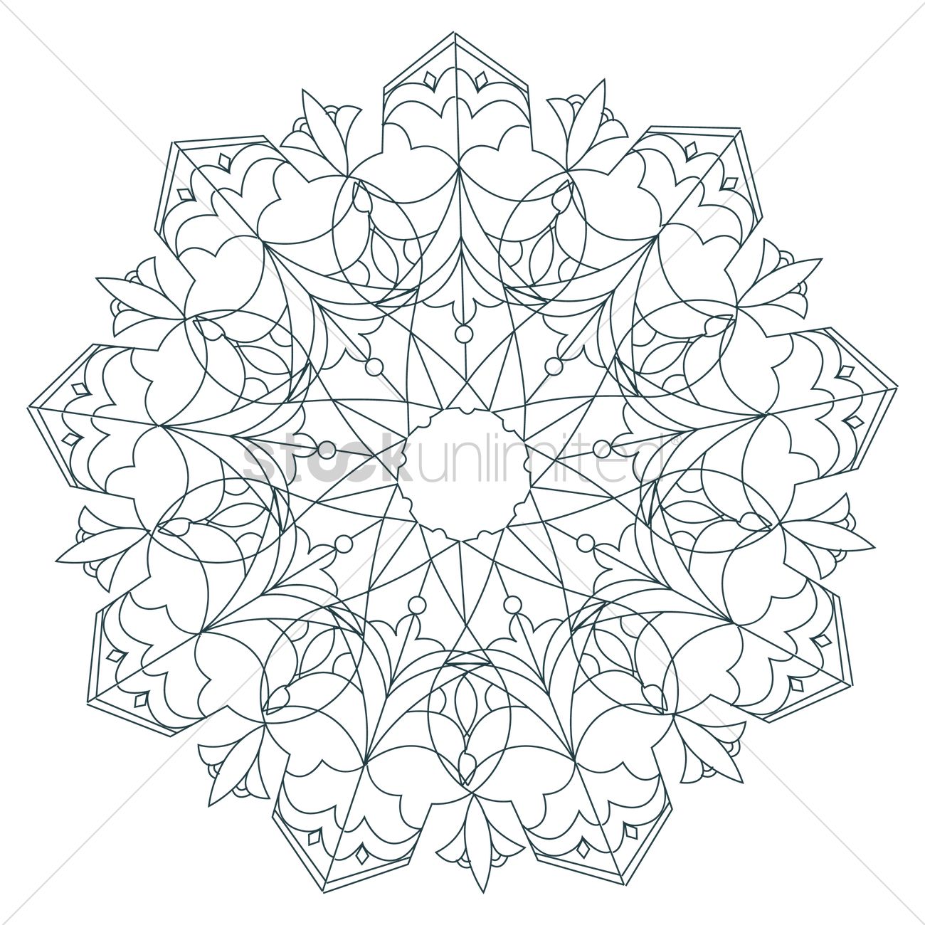 1300x1300 Indian Rangoli Design Vector Image