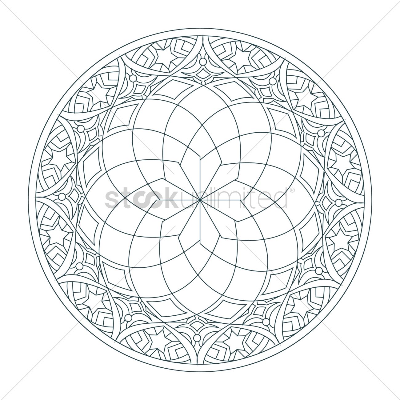 1300x1300 Indian Rangoli Design Vector Image
