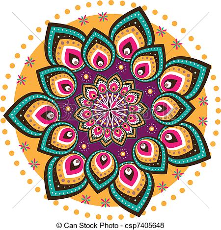 450x470 Rangoli Design Clipart
