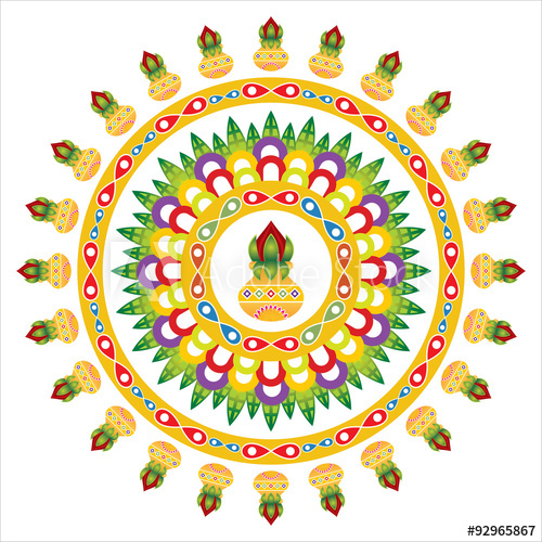 500x500 Ethnic Colorful Henna Mandala Design