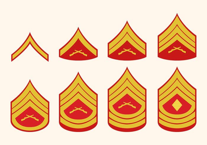 700x490 Flat Marine Corps Rank Vectors