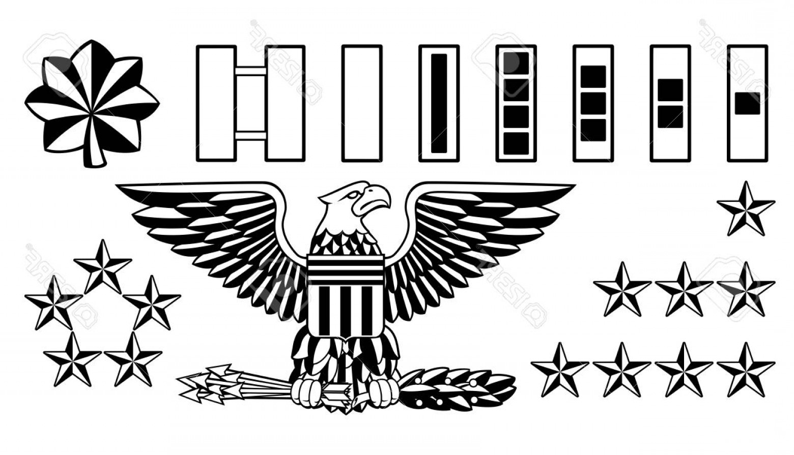 1560x895 Photostock Vector Military Army Officer Rank Insignia Vector