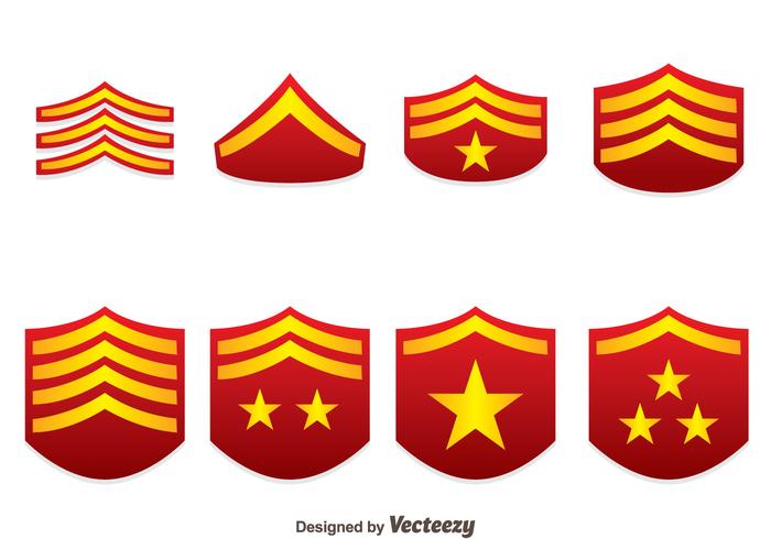 700x490 Red Military Rank Emblem Vectors
