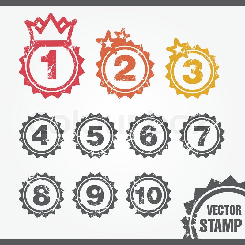 800x800 Set Of Vector Stamp For Ranking Stock Vector Colourbox