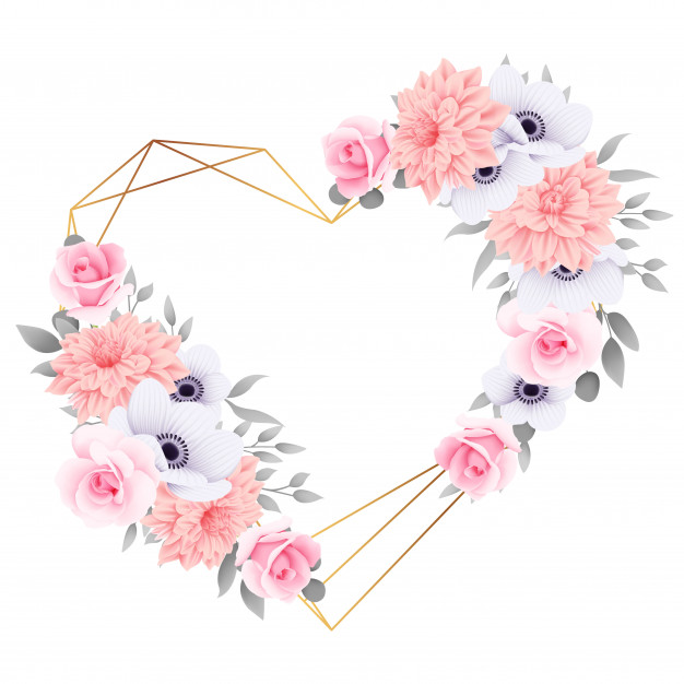 626x626 Love Frame With Ranunculus Vector Premium Download