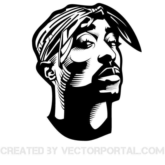 Vector Portrait Of Rapper Tupac Shakur Celebrity Vector 660x660 Vector Portrait Of Rapper Tupac Shakur Celebrity Vector
