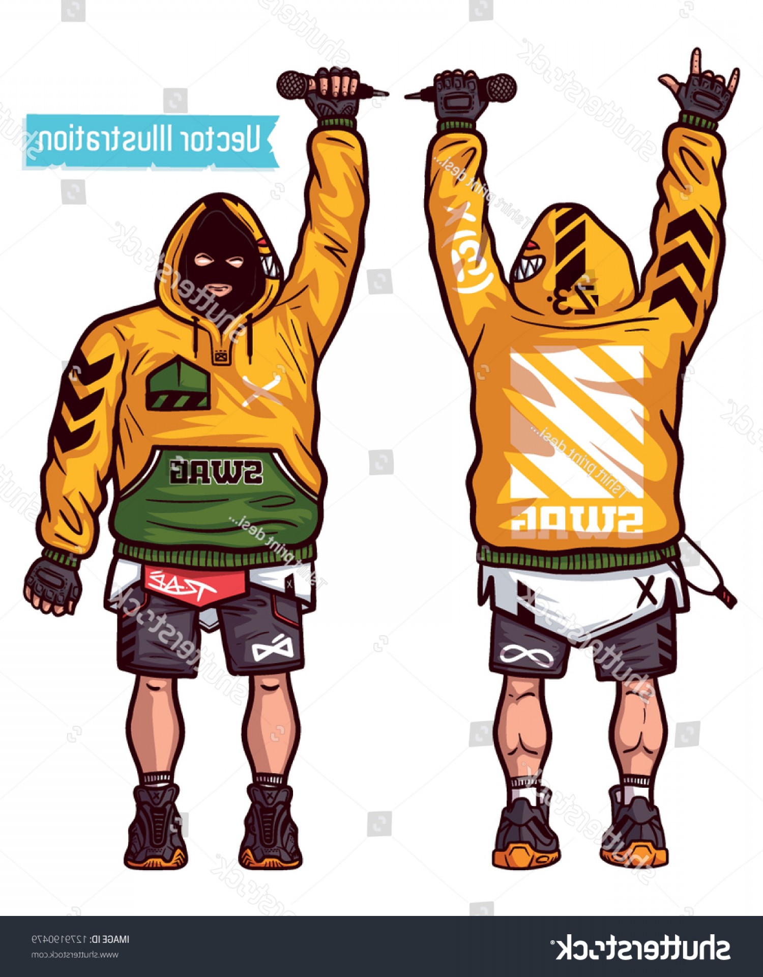 1500x1920 Man Rapper Vector Clipart Gangsta Cartoons C Handandbeak