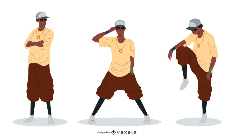 900x529 Rapper Man Vector Set